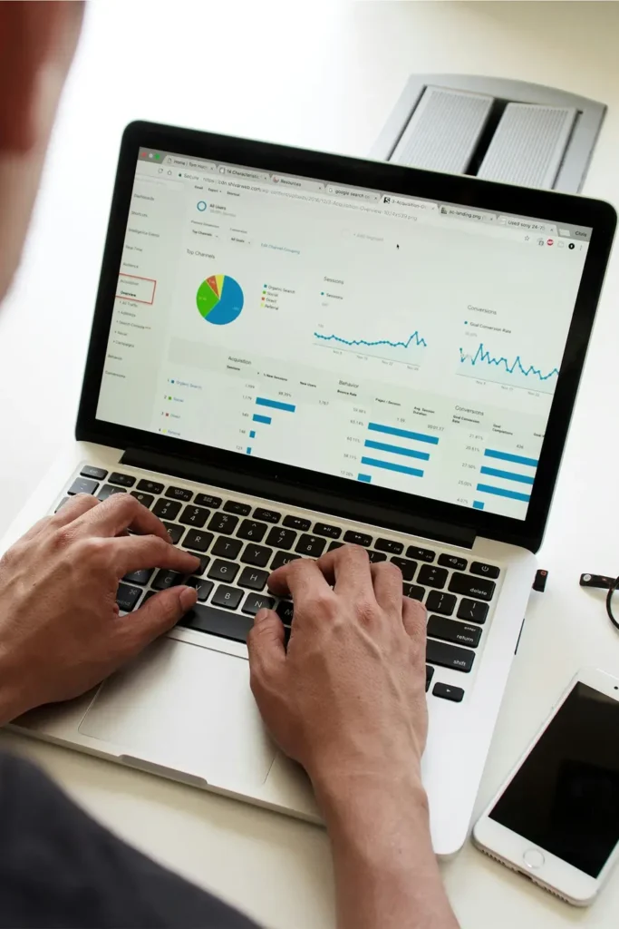 Persona consultado estadísticas de visitas web