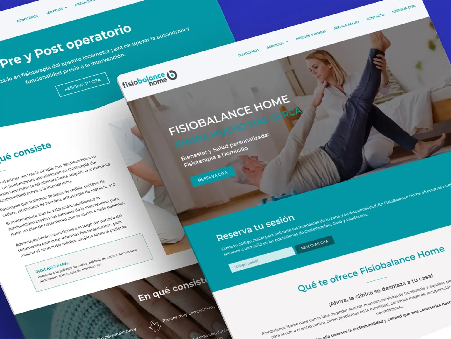 Mockup web Fisiobalance Home